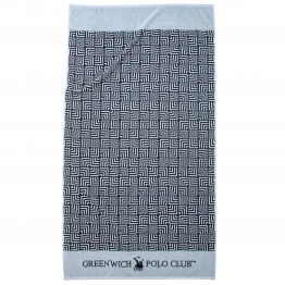 Πετσέτα Θαλάσσης Βαμβακερή 90x170εκ. Essential 3731 Μαύρη-Γκρι Greenwich Polo Club