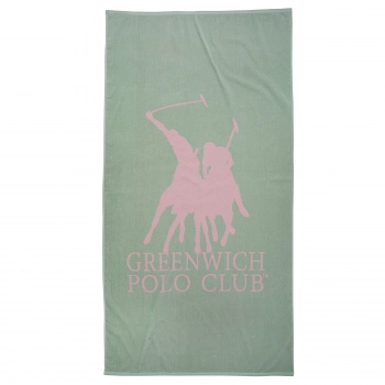 Πετσέτα Θαλάσσης Βαμβακερή 90x170εκ. Essential 3850 Μέντα-Ροζ Greenwich Polo Club