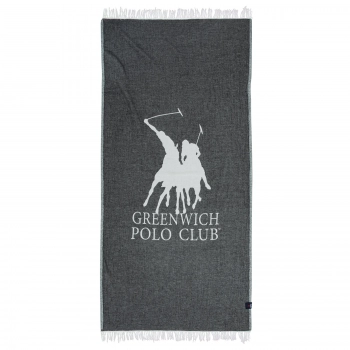Πετσέτα Θαλάσσης Βαμβακερή 85x170εκ. Essential 3905 Μαύρο-Ιβουάρ Greenwich Polo Club