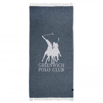 Πετσέτα Θαλάσσης Βαμβακερή 85x170εκ. Essential 3907 Ιβουάρ-Μπλε Greenwich Polo Club