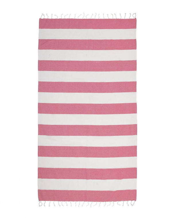 Πετσέτα Θαλάσσης Pestemal Βαμβακερή Ροζ-Λευκή 90x170εκ. ble 5-46-807-0083