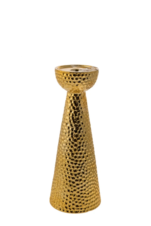 Κηροπήγιο Κεραμικό Σφυρήλατο Χρυσό 38εκ. Zen Collection 22.21.48246