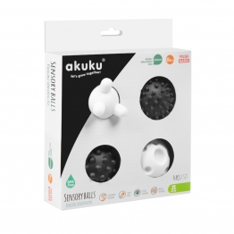 Σετ 4τμχ Ασπρόμαυρα Μπαλάκια Αφής-Sensory Balls akuku A0469
