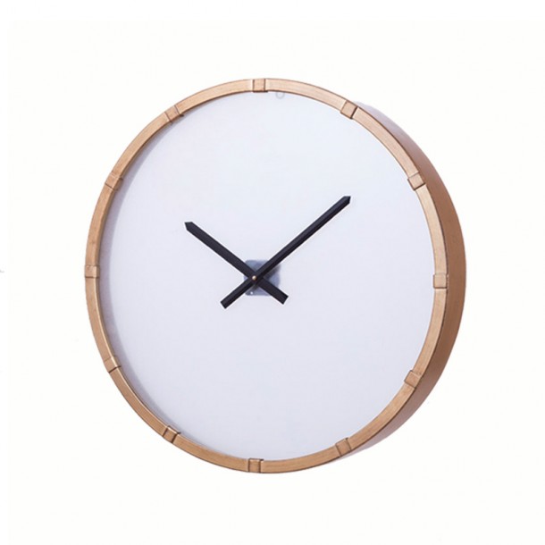 Ρολόι Τοίχου Μεταλλικό Χρυσό-Λευκό Art Et Lumiere 61εκ. 10335