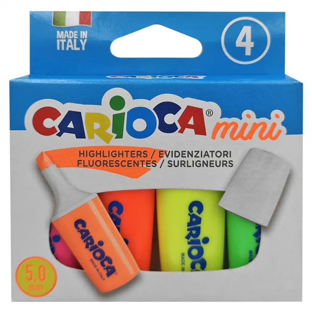 Σετ 4τμχ Μαρκαδοράκια Μικρά Υπογράμμισης 5,0mm CARIOCA ΜΙΝΙ 60-677
