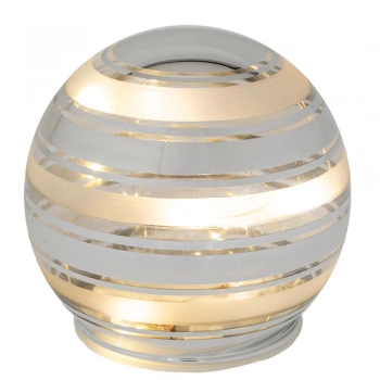 Χριστουγεννιάτικη Μπάλα Γυάλινη Με Led Μπαταρίας Λευκή-Ασημί Φ10εκ. iliadis 90922