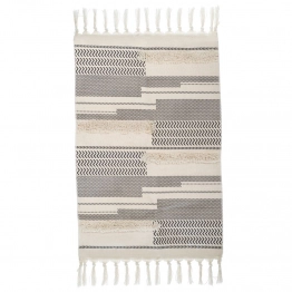 Χαλί Υφασμάτινο Polycotton Εκρού-Μαύρο 60x90εκ. iliadis 90224