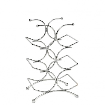 Μπουκαλοθήκη 6 Θέσεων Μεταλλική Inox ESPIEL 24,5x15,5x34εκ. MTT151