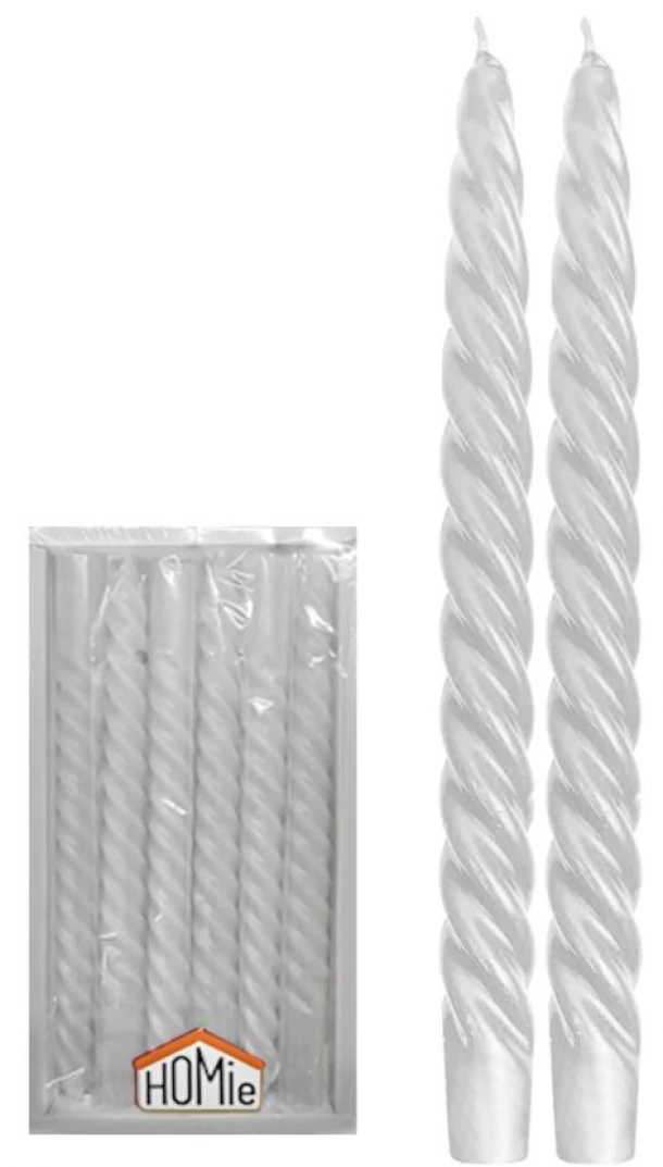 Σετ 12τμχ Κερί Λευκό 2,2x20εκ. Homie 37-11