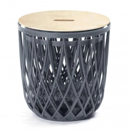 Σετ 3τμχ Καλάθι Γενικής Χρήσης Με Καπάκι Ανθρακί Clubo iliadis 282527