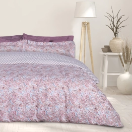 Σετ Σεντόνια Βαμβακερά Μονά 170x260εκ. Happy 9669 Ροζ-Κόκκινο Das Home