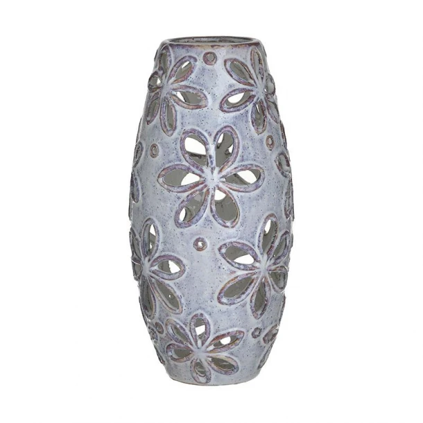 Βάζο Διάτρητο Κεραμικό Αντικέ Μπεζ inart Φ14x29εκ. 3-70-078-0031