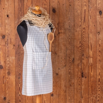 Ποδιά Κουζίνας Βαμβακερή 60x75εκ. Pepper Check Mocca Melinen 20000915