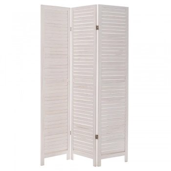 Παραβάν Ξύλινο 3 Φυλλο Λευκό Με Γρίλιες 120x170εκ. iliadis 90105