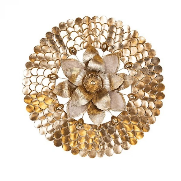 Διακοσμητικό Τοίχου Μεταλλικό Λουλούδι Χρυσό 76,5x8x77,5εκ. ESTHETI 812-30015
