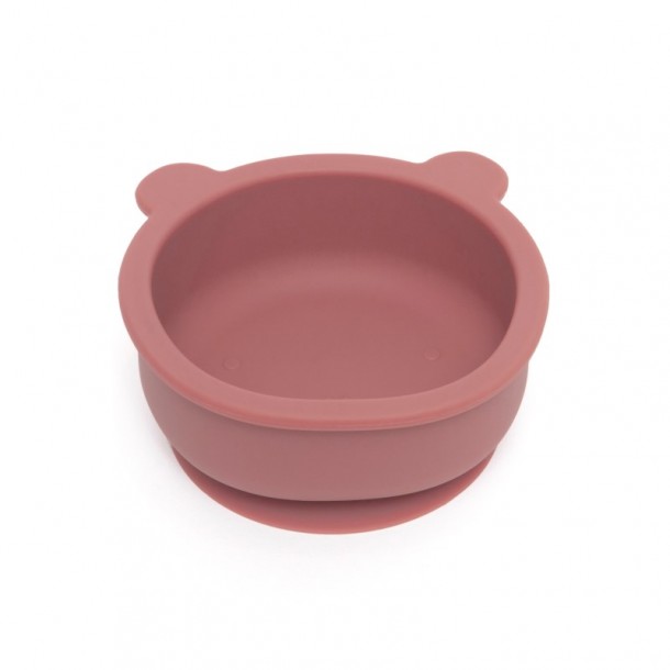 Μπωλ Σιλικόνης Με Βεντούζα Bear Mahogany Rose 12x11x5εκ. Petit Monkey PTM-SB1