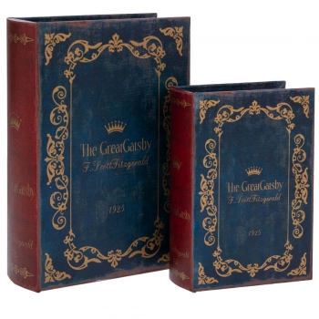 Κουτί-Βιβλίο Σετ 2τμχ Ξύλινο Κόκκινο-Πράσινο 19x7x27εκ.-14x6x20εκ. iliadis 92940