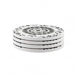 Σουβέρ Σετ 4τμχ Κεραμικό Με Αντιολισθητική Βάση Φελλού Φ10,3εκ. Heritage Green Estia 07-39264