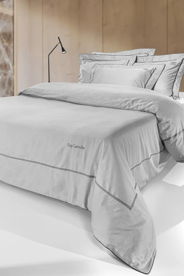 Σετ Παπλωματοθήκη Βαμβακοσατέν King 255x245εκ. Elite Anthracite-Silver Guy Laroche