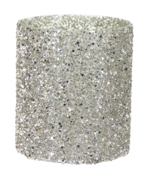 Κηροπήγιο Γυάλινο 13,5x15εκ. Strass Silver Art Et Lumiere 30548