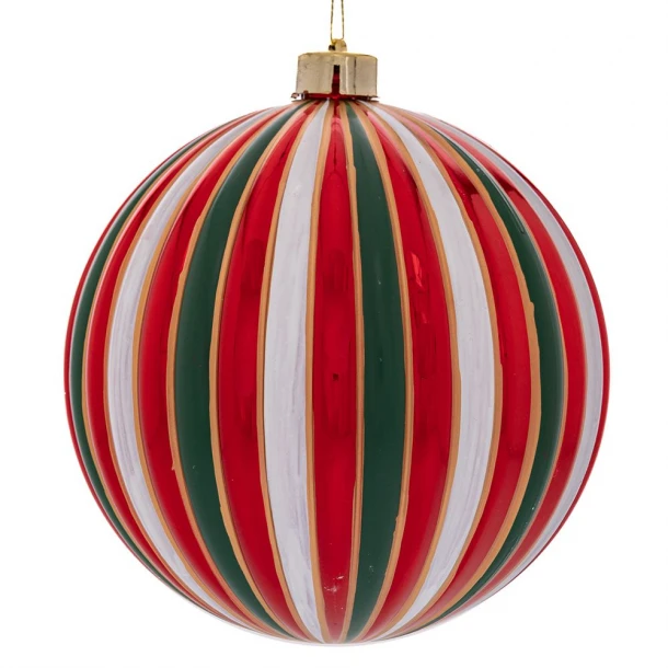 Χριστουγεννιάτικη Μπάλα Πλαστική Τρίχρωμη 12εκ. iliadis 86506