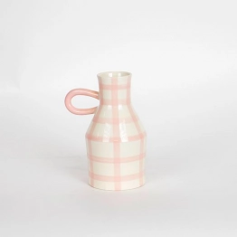 Βάζο Κεραμικό Λευκό-Ροζ 10x10x18εκ. ESTHETI 752-20203