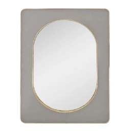 Καθρέπτης Τοίχου Βελούδινος Γκρι-Χρυσός 50x70εκ. ESPIEL ECO602