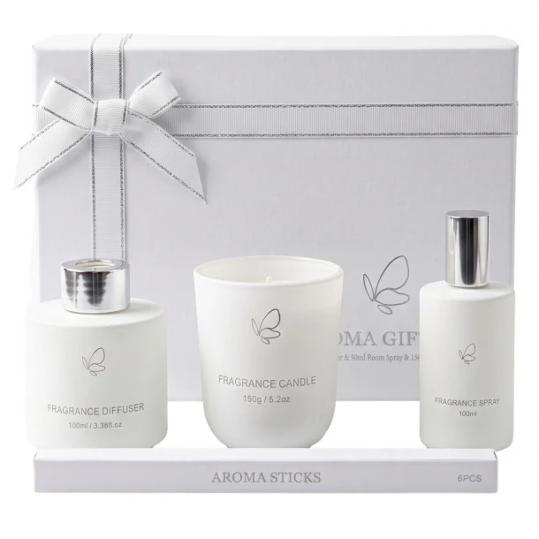 Σετ 2 Αρωματικά Diffuser 100ml Με Κερί Λευκό Σε Κουτί Δώρου iliadis 94993