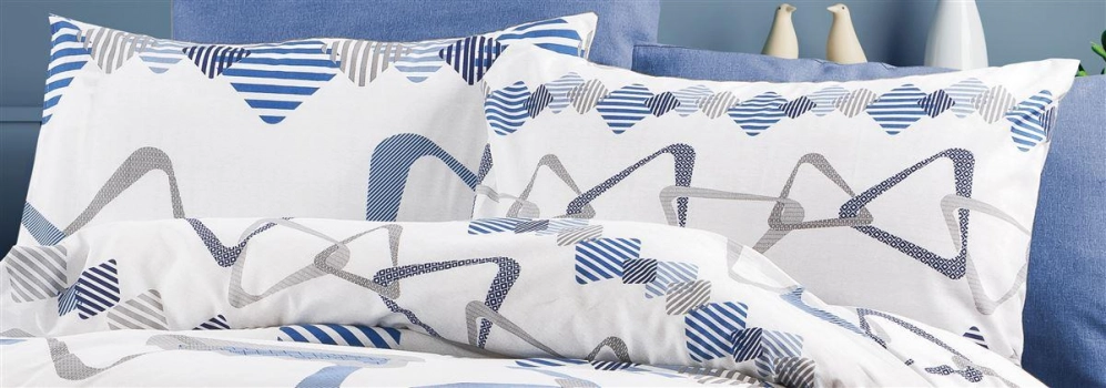 Μαξιλαροθήκη Φάκελος Polycotton 50x70εκ. Δαρεία 489 White-Blue DimCol