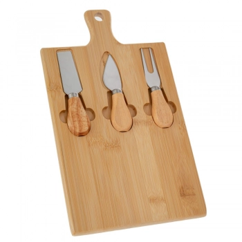 Πλατώ Σερβιρίσματος Τυριών Bamboo Σετ Με Εργαλεία Natural 33x19εκ. iliadis 91920
