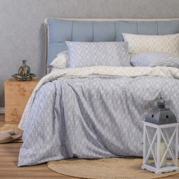 Σετ Σεντόνια Polycotton Διπλά Με Λάστιχο 150x200+32εκ. River Light Grey Casual Line Melinen 20005952