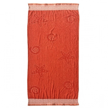 Πετσέτα Θαλάσσης Ζακάρ 75x150εκ. Μονόχρωμη Πορτοκαλί Summer tiempo 42-825