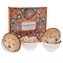 Μπωλ Κεραμικό Σετ 4τμχ Κρεμ 11x6εκ. iliadis 91911