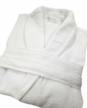 Μπουρνούζι Πικέ Βαμβακερό Με Γιακά Large-Extra Large Plain