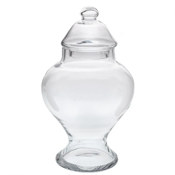 Διακοσμητικό Δοχείο Με Καπάκι Γυάλινο Διάφανο 15x30εκ. iliadis 91977