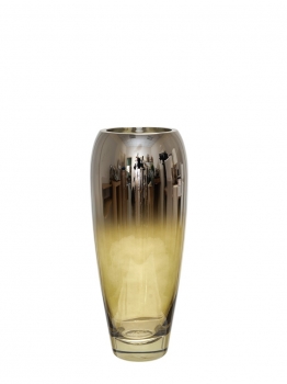 Βάζο Χειροποίητο Φυσητό Γυαλί Ασημί-Λαδί 12x28,7εκ. Zen Collection 25.43.52146