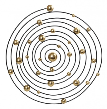 Διακοσμητικό Τοίχου Μεταλλικό Χρυσό-Μαύρο ESPIEL 73x6x70εκ. ICY203