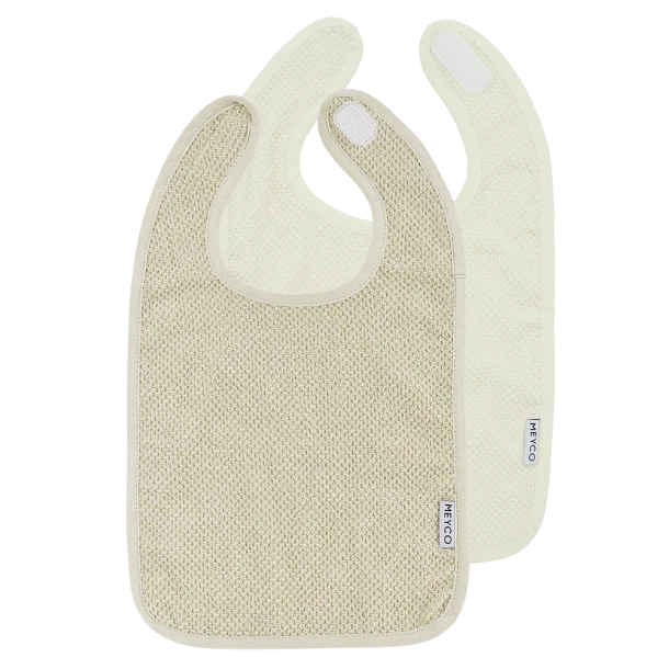 Σαλιάρες Σετ 2τμχ Βαμβακερές Popcorn Natural-Soft Sand Meyco MEY-241.205.CN.01.M2