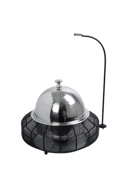 Επιτραπέζιο Θερμαινόμενο Σκεύος Μαύρο Chaffing Dish Gel Wax ESPIEL 50x50x42-69εκ.-6lt TAF107