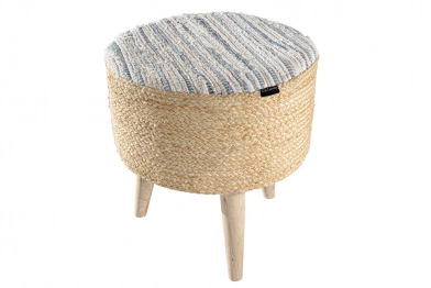 Σκαμπό Βαμβάκι-Jute Stool Kilim 40x40x40εκ. Guy Laroche