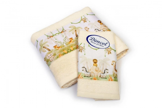 Σετ Πετσέτες 2τμχ Βαμβακερές Jungle 351 Ecru DimCol