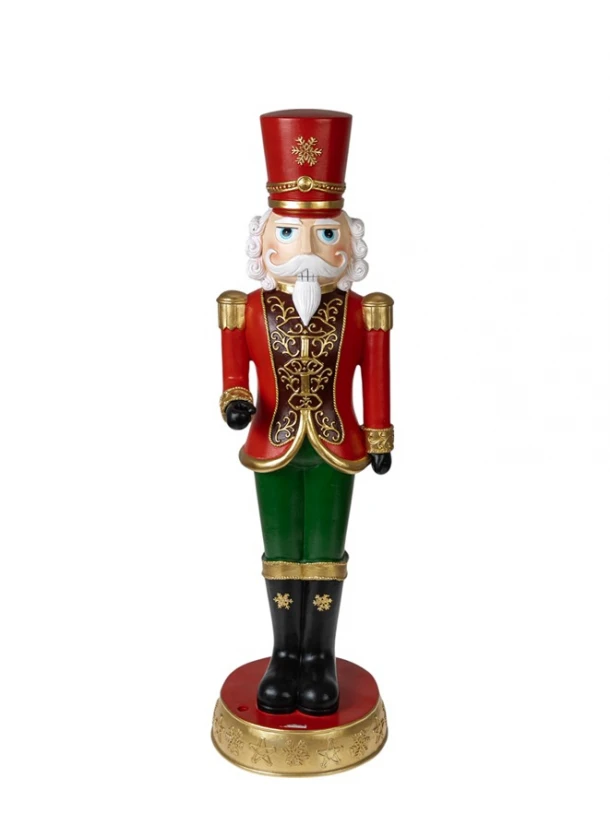 Χριστουγεννιάτικος Διακοσμητικός Καρυοθραύστης Polyester Κόκκινος-Χρυσός 23,3x20,5x70εκ. Zen Collection 25.42.52035