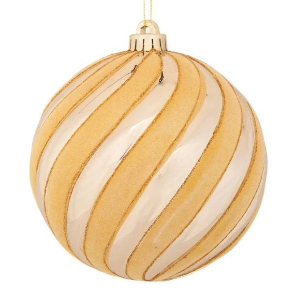 Χριστουγεννιάτικη Μπάλα Πλαστική Γυαλιστερή Σαμπανί 15εκ. iliadis 90980