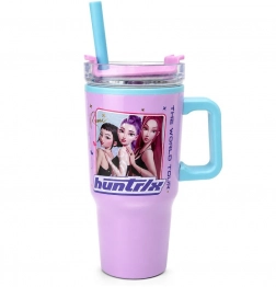 Θερμός-Ποτήρι K-POP Με Λαβή Και Καλαμάκι 640ml Homie 80-2175