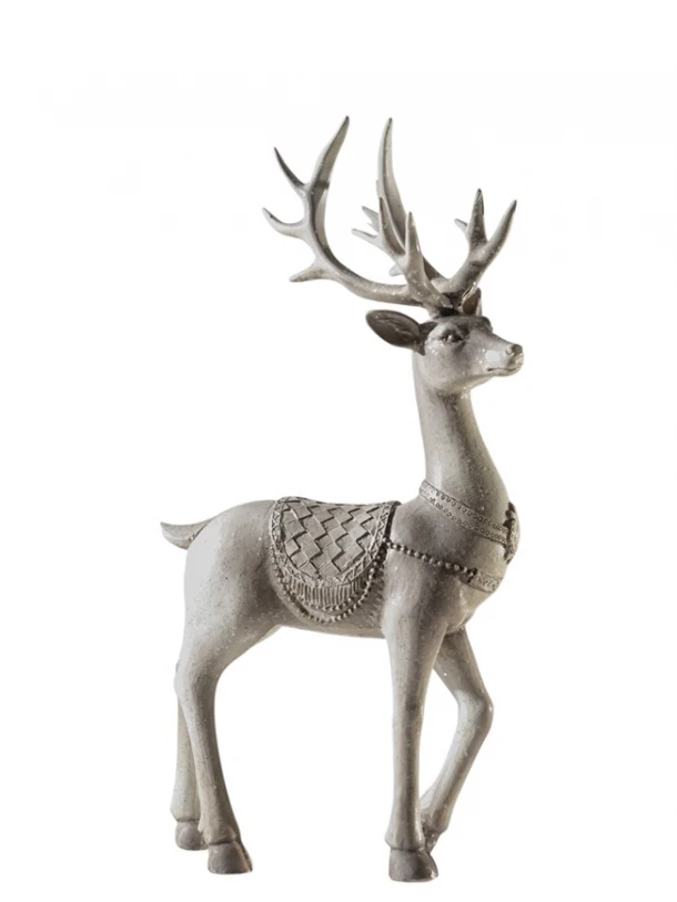 Χριστουγεννιάτικος Διακοσμητικός Τάρανδος Polyester Μπεζ-Καφέ 14,5x9x28,5εκ. Zen Collection 25.42.51992