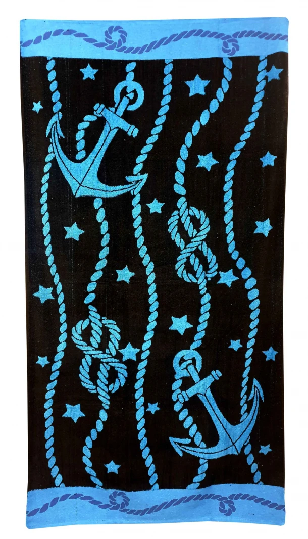 Πετσέτα Θαλάσσης Βαμβακερή Βελουτέ Ζακάρ 85x160εκ. Design 13 Komvos Home 7088885-34