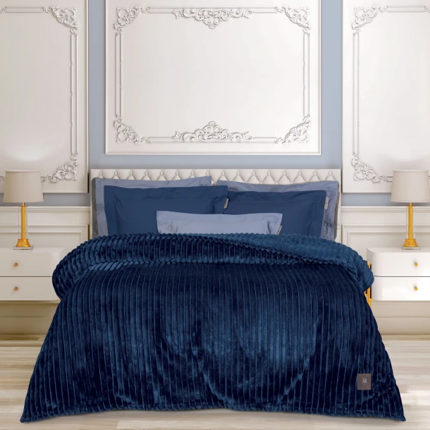 Κουβέρτα Fleece Υπέρδιπλη 220x240εκ. Essential 3487 Μπλε Greenwich Polo Club
