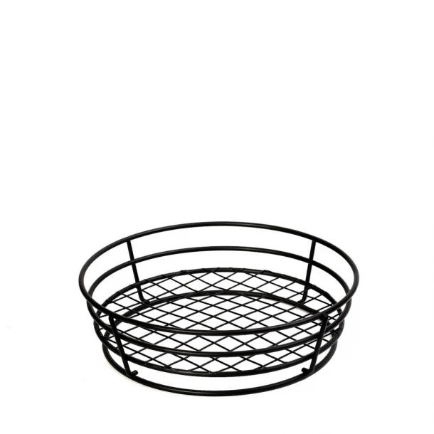 Καλάθι Μεταλλικό Στρογγυλό Μαύρο 17x17x6εκ. ESPIEL HOT1001