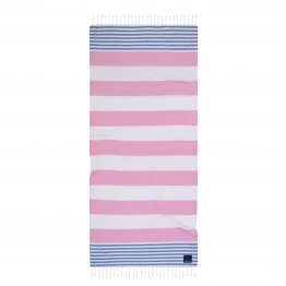 Πετσέτα Θαλάσσης-Παρεό Βαμβακερή 80x180εκ. Essential 3814 Μπλε-Ροζ Greenwich Polo Club