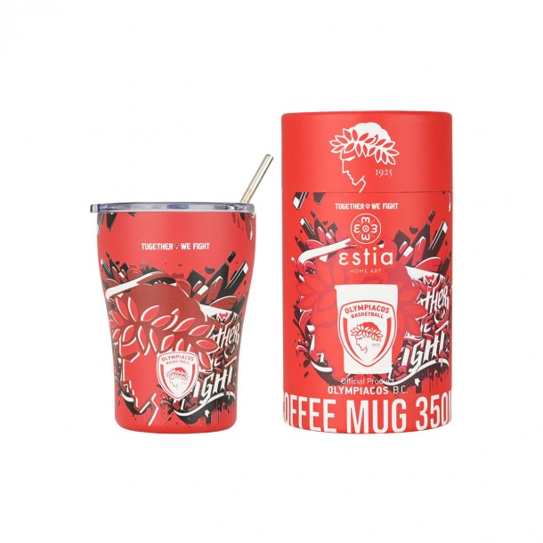 Θερμός-Ποτήρι Ανοξείδωτο Coffee Mug Olympiacos BC Edition Together We Fight 350ml-9x13εκ. Estia 00-27223